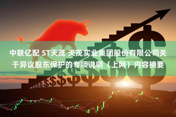 中联亿配 ST天茂 天茂实业集团股份有限公司关于异议股东保护的专项说明（上网）内容摘要